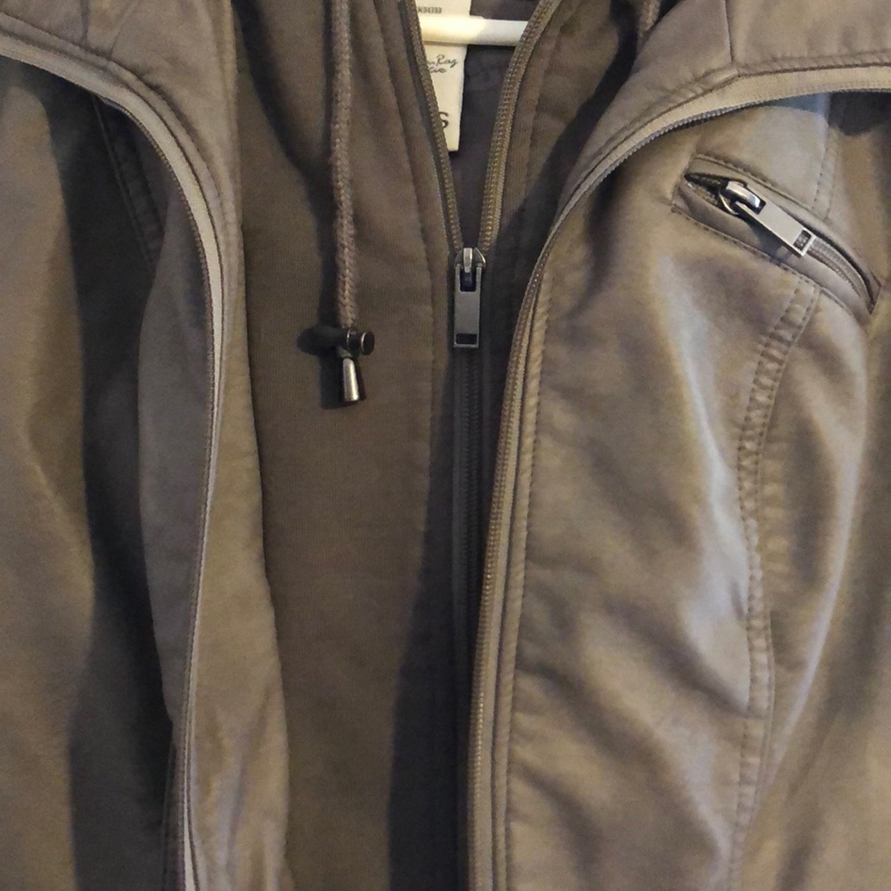 American Rag Grey Leather Jacket - Picture 3 of 4